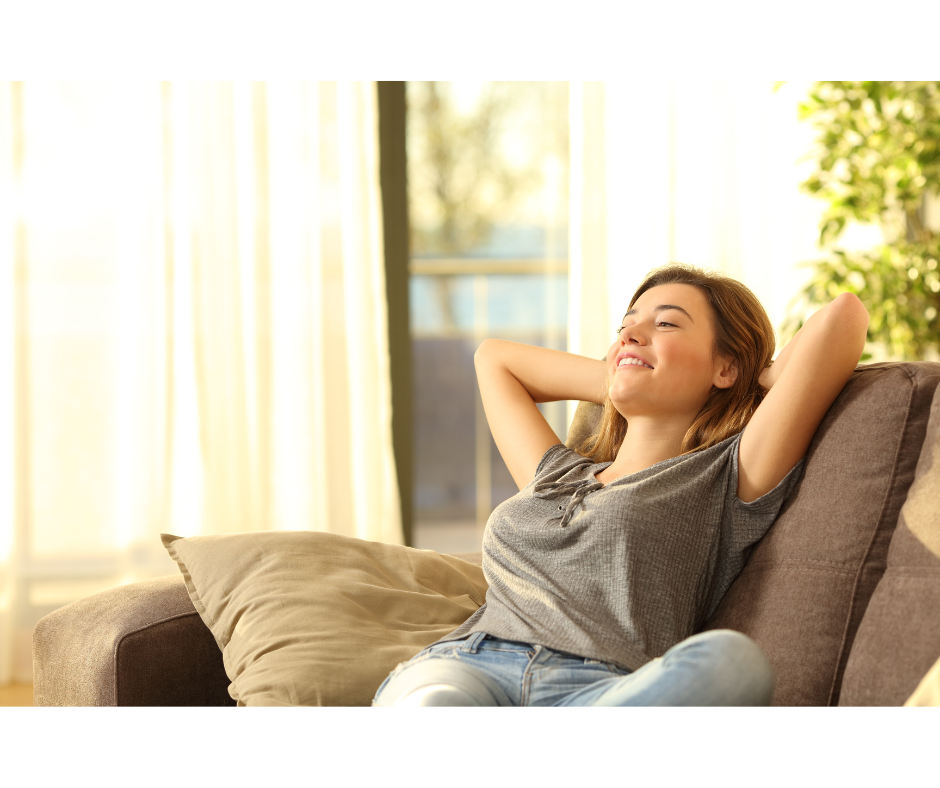 homeowner enjoying the comfort of their home