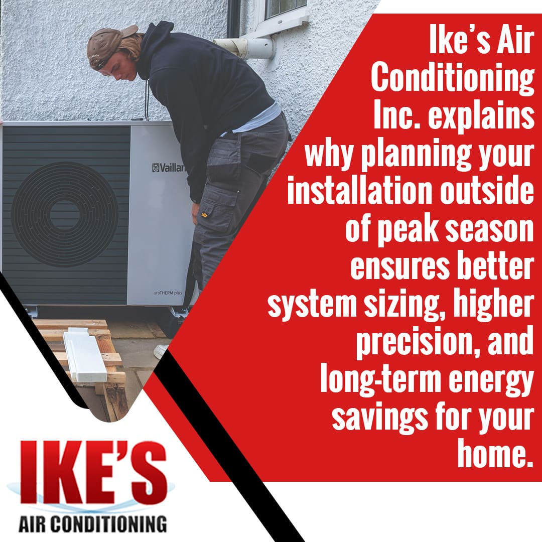 HVAC technician installing outdoor air conditioning unit to improve system efficiency and energy savings
